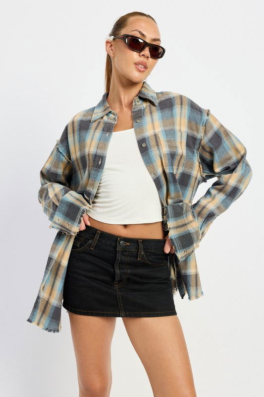 Emory Park Acid Wash Flannel Shirt us.meeeshop - 