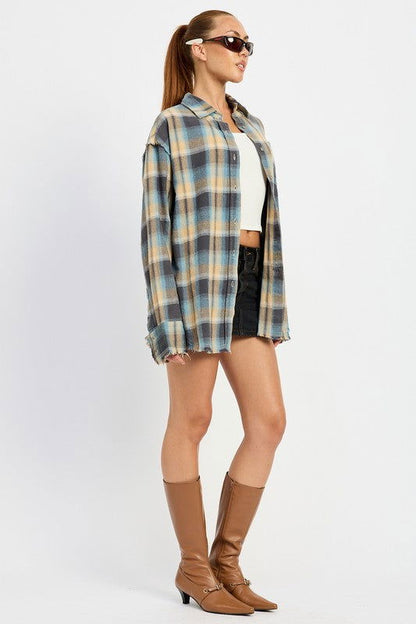 Emory Park Acid Wash Flannel Shirt us.meeeshop - 