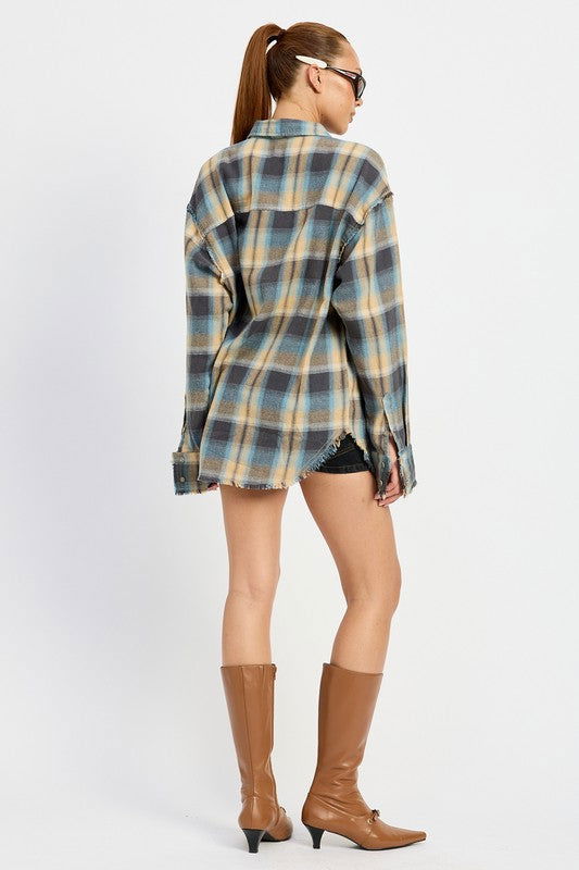 Emory Park Acid Wash Flannel Shirt us.meeeshop - 