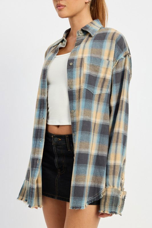 Emory Park Acid Wash Flannel Shirt us.meeeshop - 