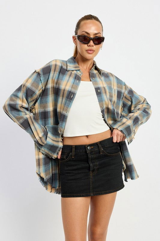 Emory Park Acid Wash Flannel Shirt us.meeeshop - 