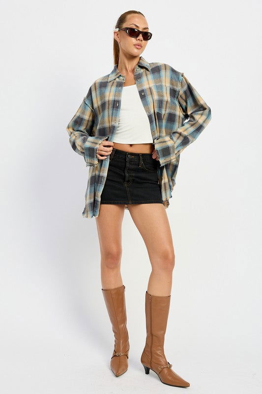 Emory Park Acid Wash Flannel Shirt us.meeeshop - 