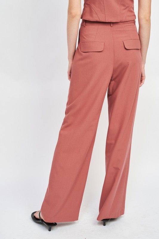 Emory Park | Asymmetrical Long Belt Trousers us.meeeshop - 