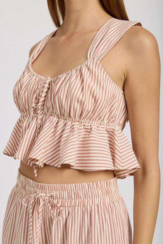 Emory Park Babydoll Cropped Top us.meeeshop - 