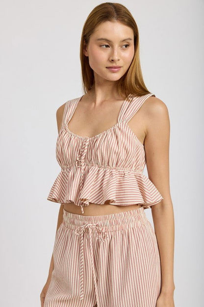 Emory Park Babydoll Cropped Top us.meeeshop - 