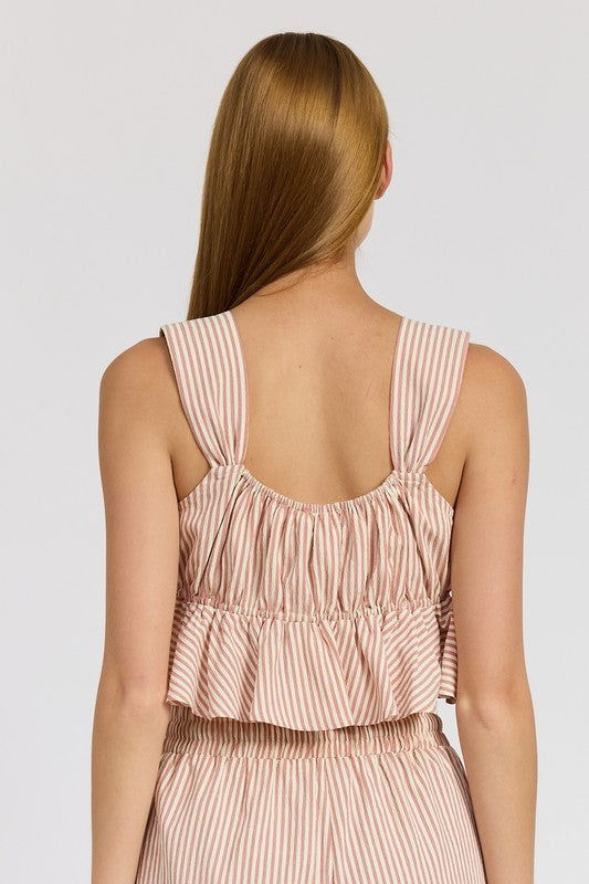 Emory Park Babydoll Cropped Top us.meeeshop - 