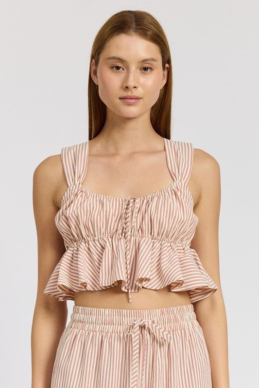 Emory Park Babydoll Cropped Top us.meeeshop - Shirts & Tops