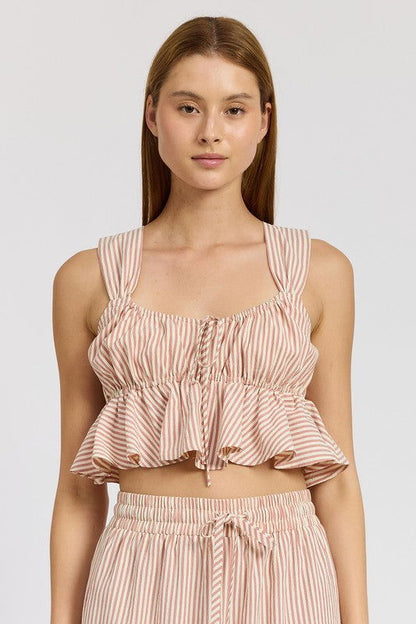 Emory Park Babydoll Cropped Top us.meeeshop - Shirts & Tops