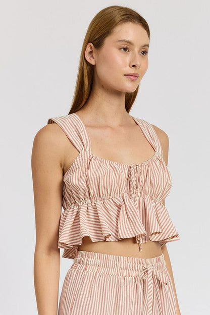 Emory Park Babydoll Cropped Top us.meeeshop - 