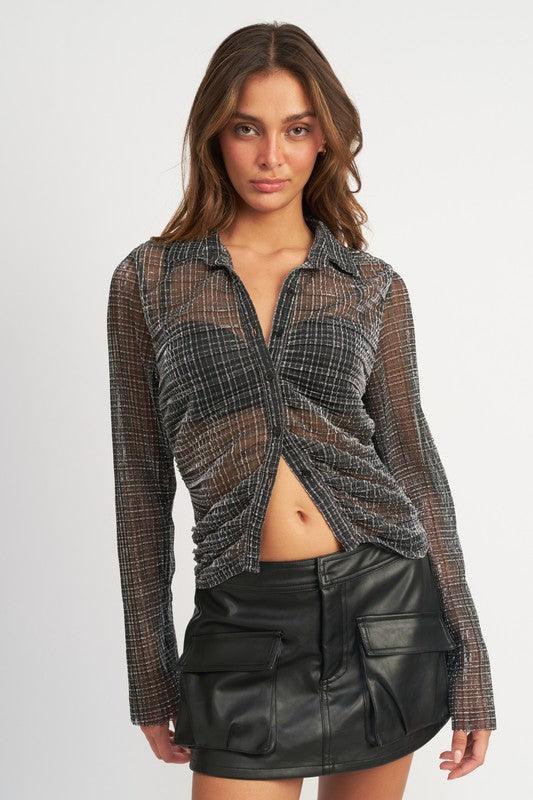 Emory Park Button Down Sheer Top | us.meeeshop