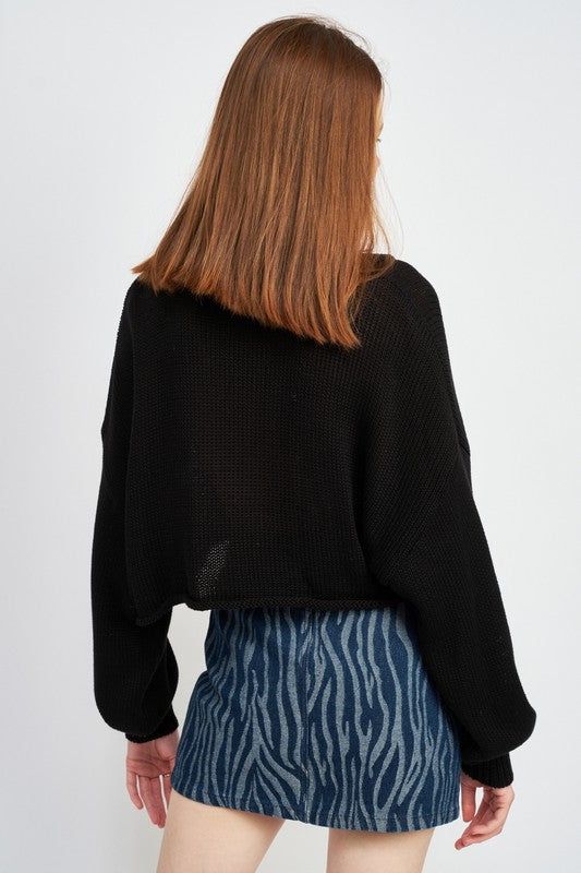 Emory Park | Button Up Boxy Cropped Sweater us.meeeshop - 