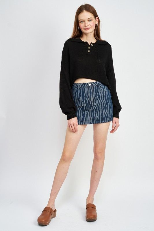 Emory Park | Button Up Boxy Cropped Sweater us.meeeshop - 