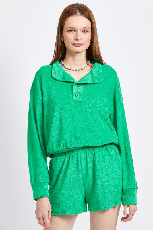 Emory Park Button Up Collared Top us.meeeshop - Shirts & Tops