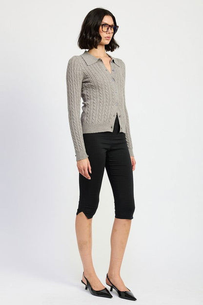 Emory Park Cable Knit Cardigan Top us.meeeshop - 