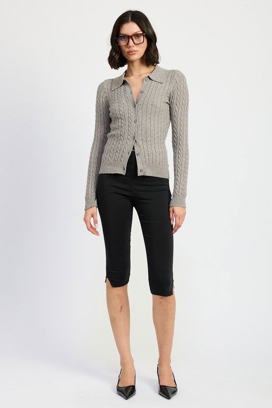 Emory Park Cable Knit Cardigan Top us.meeeshop - 