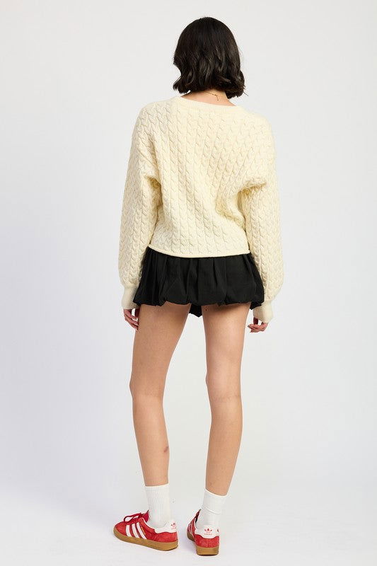 Emory Park Cable Knit Cropped Sweater us.meeeshop - 