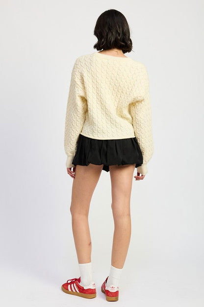 Emory Park Cable Knit Cropped Sweater us.meeeshop - 