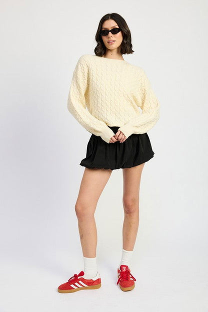 Emory Park Cable Knit Cropped Sweater us.meeeshop - 