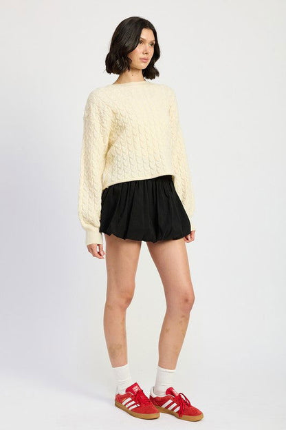 Emory Park Cable Knit Cropped Sweater us.meeeshop - 