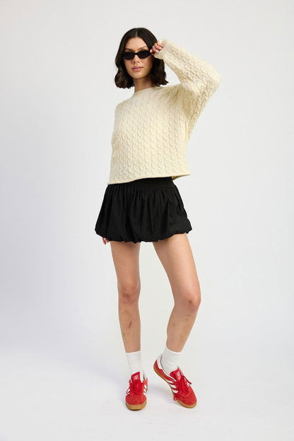 Emory Park Cable Knit Cropped Sweater us.meeeshop - 