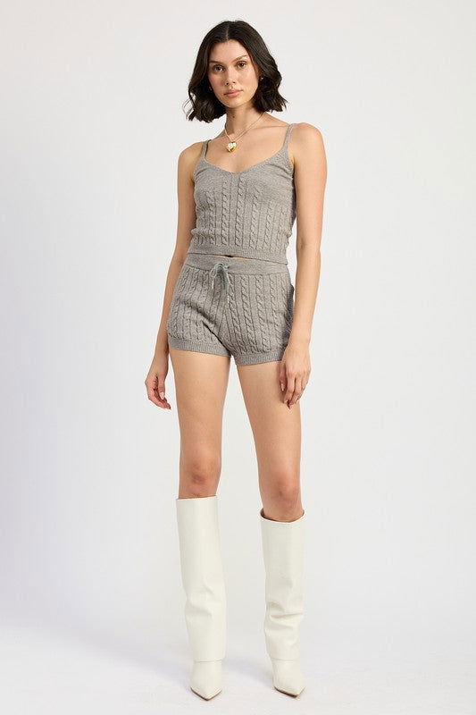 Emory Park Cable Knit Shorts With Drawstring us.meeeshop - 