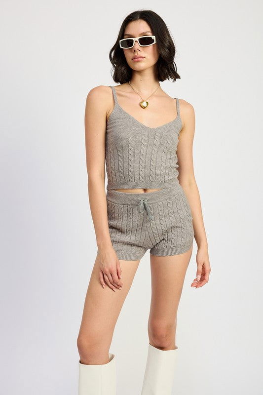 Emory Park Cable Knit Shorts With Drawstring us.meeeshop - 