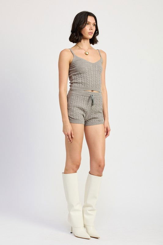 Emory Park Cable Knit Shorts With Drawstring us.meeeshop - 