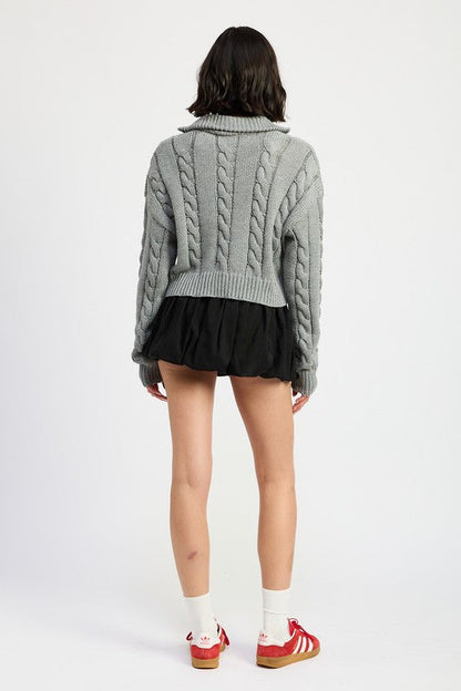 Emory Park Cable Knit Sweater With Half Zip us.meeeshop - 