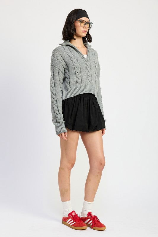 Emory Park Cable Knit Sweater With Half Zip us.meeeshop - 