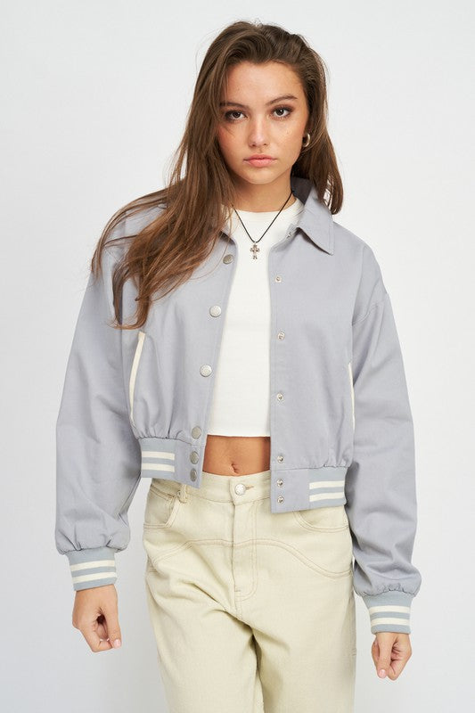 Emory Park | Collared Bomber Jacket | us.meeeshop