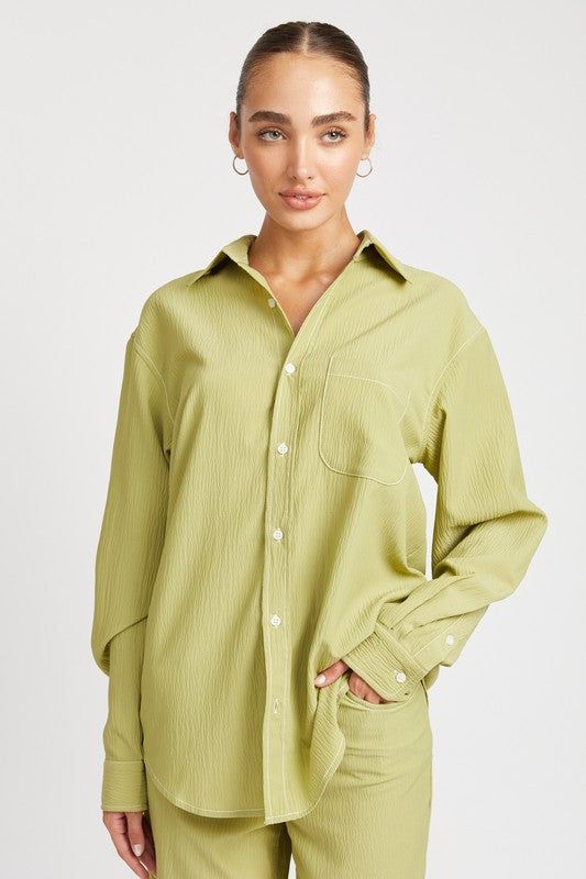 Emory Park Contrasted Stitch Button Down Shirt us.meeeshop - 