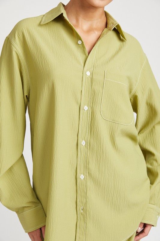 Emory Park Contrasted Stitch Button Down Shirt us.meeeshop - 