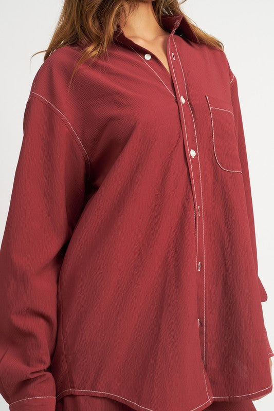 Emory Park Contrasted Stitch Button Down Shirt | us.meeeshop
