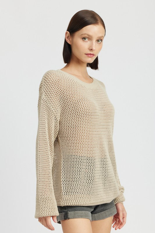 Emory Park Crochet Long Sleeve Top | us.meeeshop