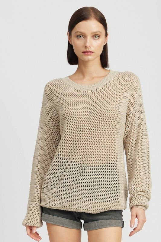 Emory Park Crochet Long Sleeve Top us.meeeshop - Shirts & Tops