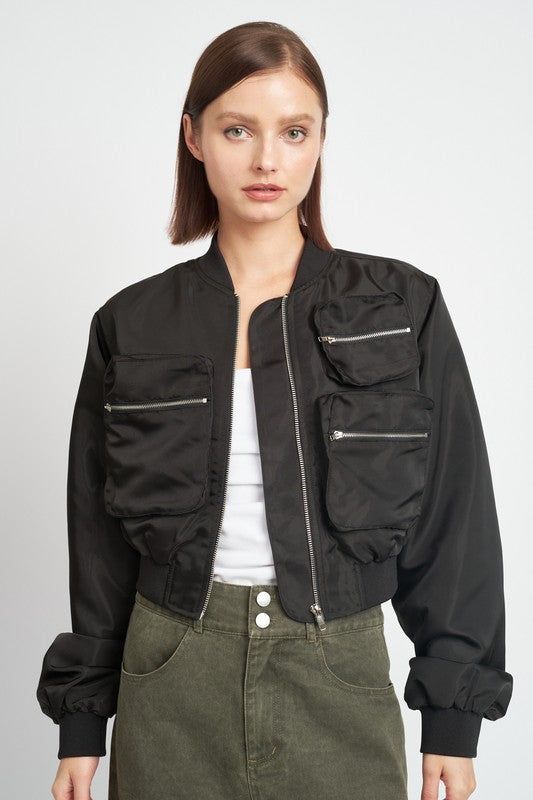 Emory Park | Cropped Bomber Jacket us.meeeshop - 