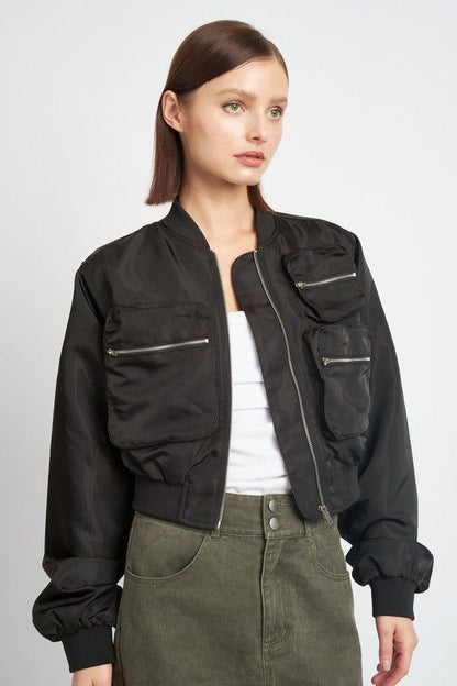 Emory Park | Cropped Bomber Jacket us.meeeshop - 