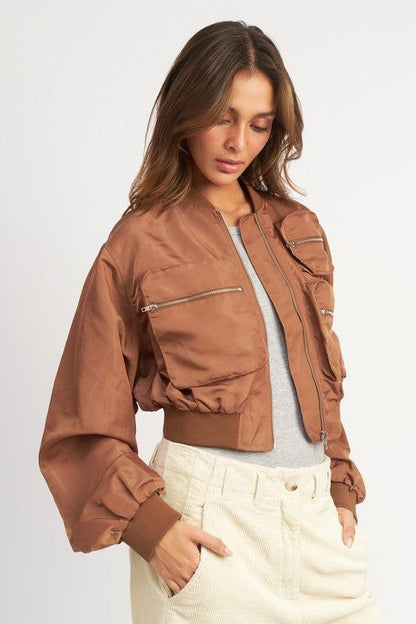 Emory Park | Cropped Bomber Jacket us.meeeshop - 