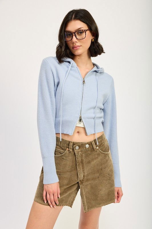 Emory Park Cropped Hoodie Zip Up us.meeeshop - 