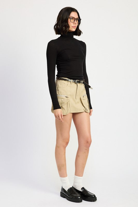 Emory Park Exposed Cargo Pocket Mini Skirt us.meeeshop - 