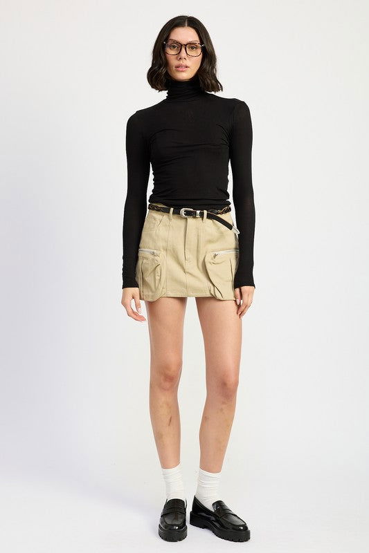 Emory Park Exposed Cargo Pocket Mini Skirt us.meeeshop - 