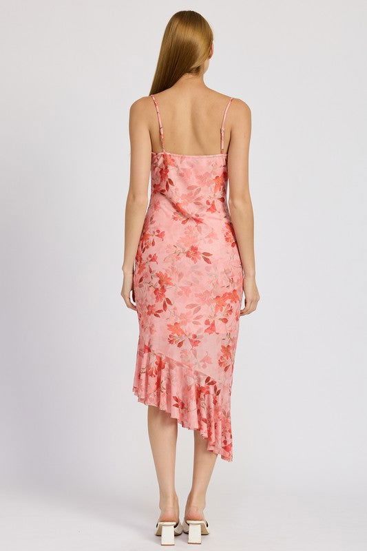 Emory Park Floral Asymmetrical Dress With Ruffle Detail us.meeeshop - 