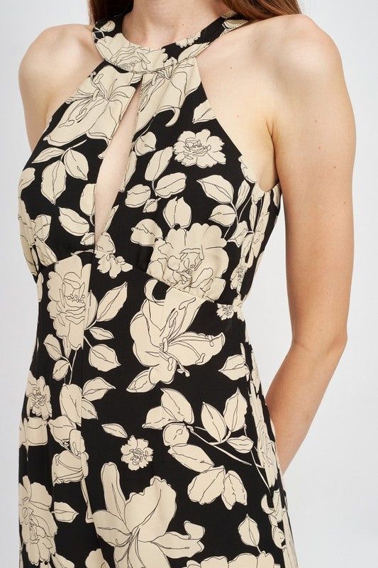 Emory Park | Floral Halterneck Jumpsuit With Open Back us.meeeshop - 