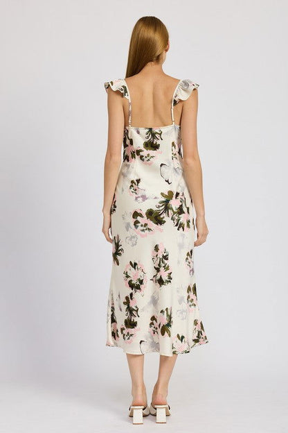 Emory Park Floral Midi Dress With Lace Detail us.meeeshop - 