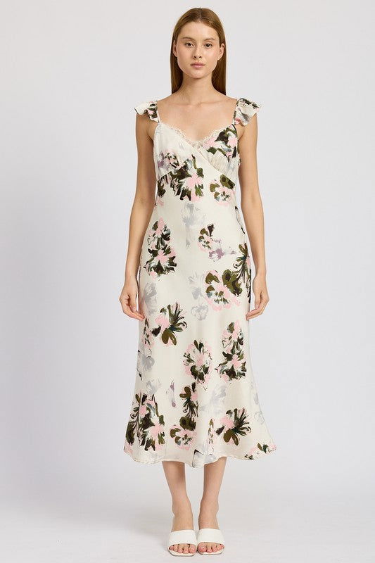 Emory Park Floral Midi Dress With Lace Detail us.meeeshop - 