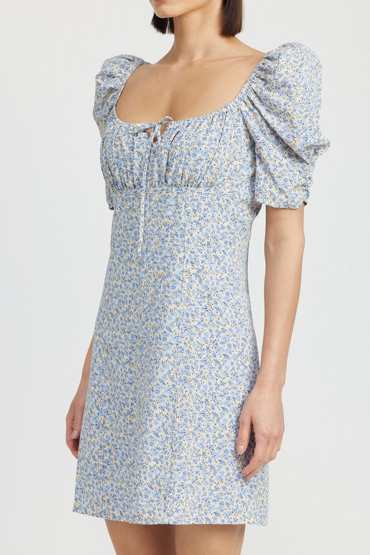 Emory Park Floral Mini Dress With Puff Sleeves | us.meeeshop