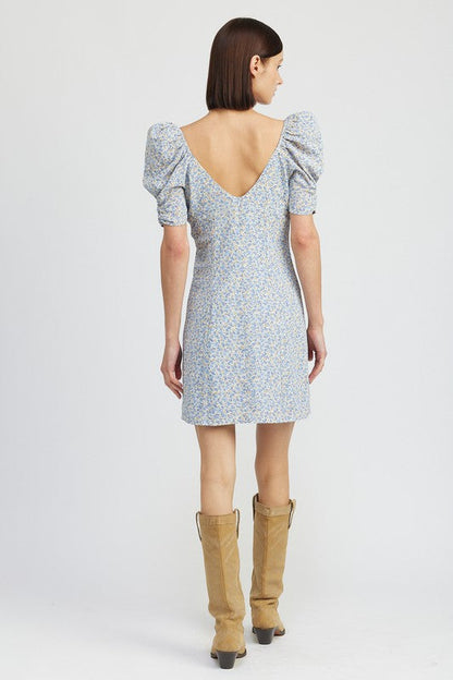Emory Park Floral Mini Dress With Puff Sleeves | us.meeeshop