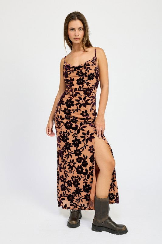 Emory Park Floral Print Cowl Neck Maxi Dress us.meeeshop - Dresses