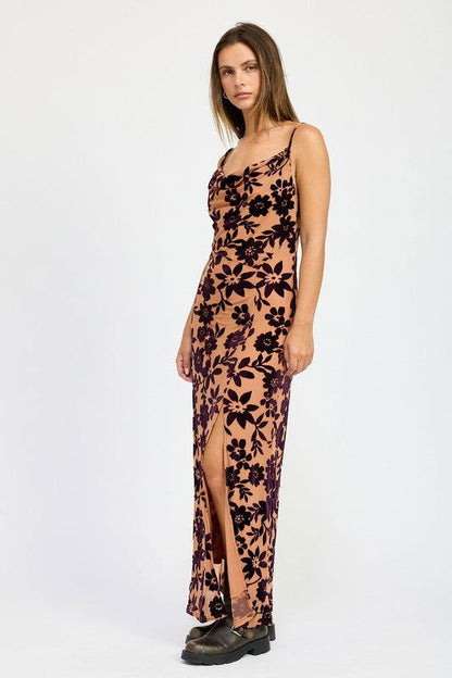 Emory Park Floral Print Cowl Neck Maxi Dress us.meeeshop - 