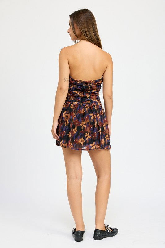 Emory Park Floral Ruched Mini Dress us.meeeshop - 